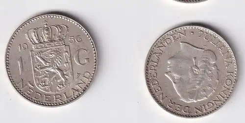 1 Gulden Silber Münze Niederlande 1956 ss (165932)