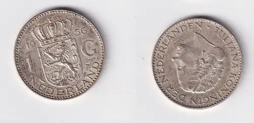 1 Gulden Silber Münze Niederlande 1956 ss (165626)