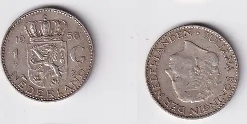 1 Gulden Silber Münze Niederlande 1956 ss (165942)