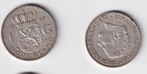 1 Gulden Silber Münze Niederlande 1957 ss (165934)