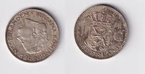 1 Gulden Silber Münze Niederlande 1955 ss (165944)