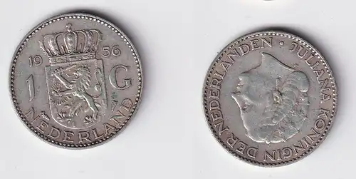 1 Gulden Silber Münze Niederlande 1956 ss (165939)