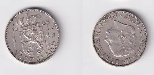 1 Gulden Silber Münze Niederlande 1963 ss (165923)