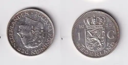 1 Gulden Silber Münze Niederlande 1955 f.vz (165949)