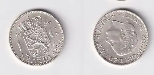 1 Gulden Silber Münze Niederlande 1956 f.vz (165927)