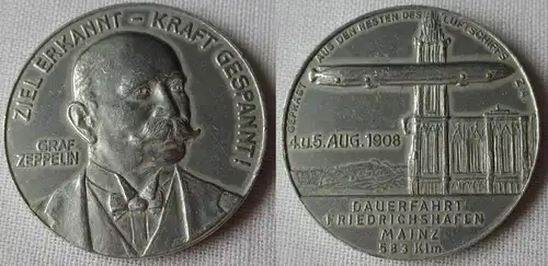 Medaille aus  Luftschiff Z4 - Dauerfahrt Friedrichshafen - Mainz 1908 (121161)