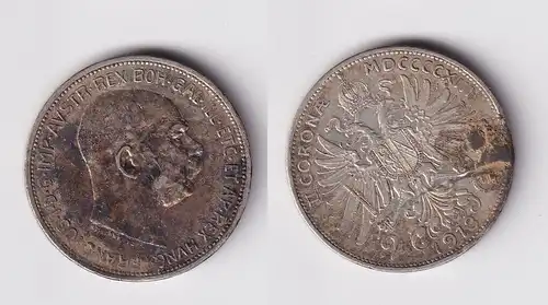 2 Kronen Silber Münze Österreich 1913 ss+ (162081)