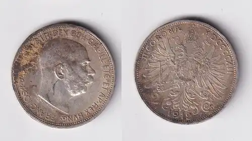 2 Kronen Silber Münze Österreich 1912 ss+ (164869)