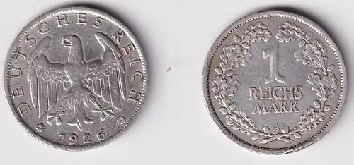 1 Reichsmark Silber Münze Weimarer Republik 1926 A ss (157602)