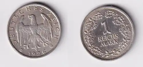 1 Reichsmark Silber Münze Weimarer Republik 1926 A ss+ (158872)