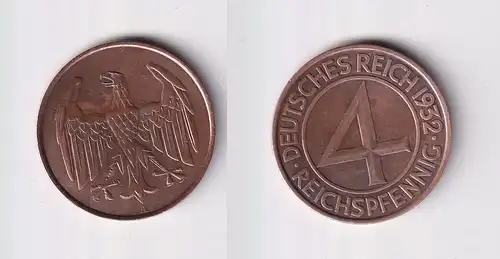 4 Pfennig Kupfer Münze Weimarer Republik 1932 A "Brüning Taler" (151400)