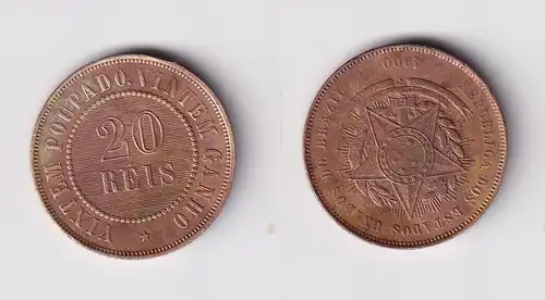 20 Reis Kupfer Münze Brasilien 1900 ss (164430)