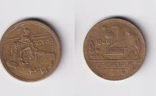 2 Cruzeiros Messing Münze Brasilien 1946 f.ss (160955)