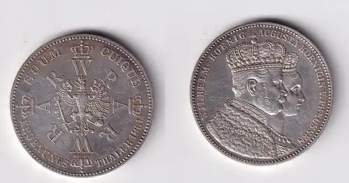 schöne Silber Münze 1 Krönungstaler Preussen 1861 vz (163070)