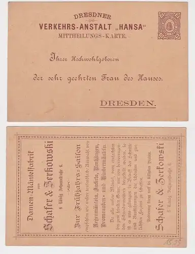 92681 Reklame Ganzsachen Postkarte Dresdner Verkehrs-Anstalt Hansa Dresden