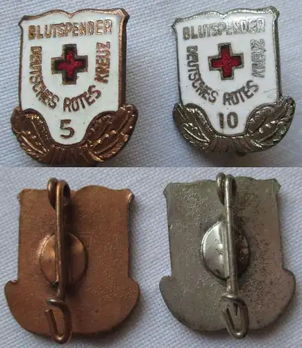 DDR Abzeichen Ehrennadel für Rotkreuz-Blutspenden in Bronze & Silber (129742)