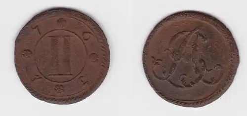 2 Pfennig Kupfer Münze Lippe Simon Aug. 1763 ss+ (134562)