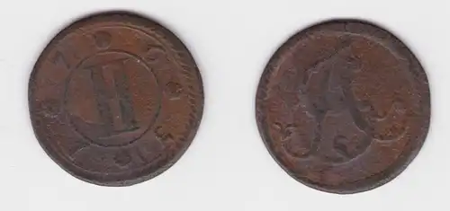 2 Pfennig Kupfer Münze Lippe Simon Aug. 1763 f.ss (135664)