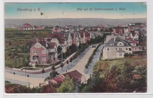 97342 Feldpost Ak Naumburg - Blick auf die Buchholzstrasse und Stadt 1917