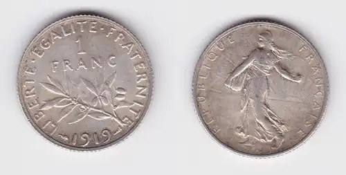 1 Franc Silber Münze Frankreich 1918 ss+ (139901)
