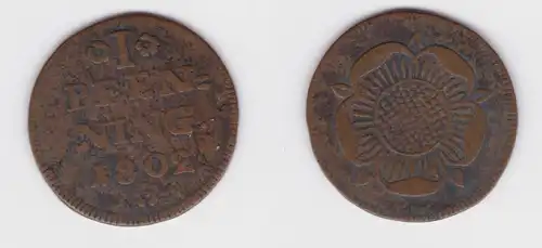 1 Pfennig Kupfer Münze Lippe 1802 ss (137306)