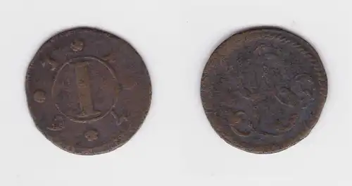 1 Pfennig Kupfer Münze Lippe Simon Aug. 1763 ss (136224)