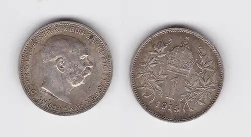 1 Krone Silber Münze Österreich 1915 (134269)