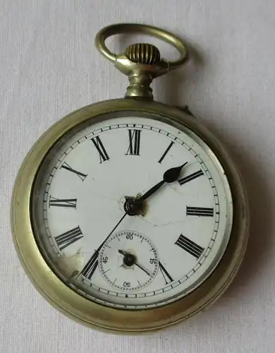 schöne Nickel Herren Taschenuhr Marke Million um 1930 (134717)