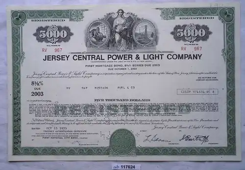 Aktie 5000 Dollar Jersey Cetral Power & Light Company 1973 (117624)