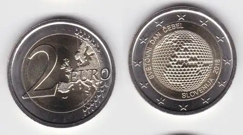 2 Euro Bi-Metall Münze Slowenien 2018 Weltbienentag (143228)