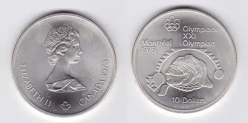 10 Dollar Silber Münze Canada Kanada Olympiade Montreal Indianerkopf (117880)