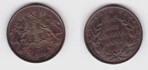 1/4 Anna Kupfer Münze East India Company 1835 vz+ (143038)
