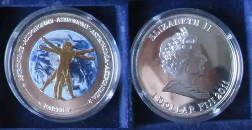 1 Dollar Silber Münze Fiji Fidschi 2011 Astronomie (151793)