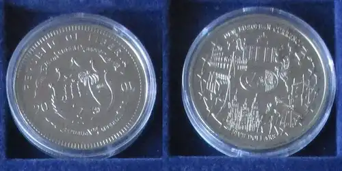 5 Dollar Nickel Münze Liberia 2001 Einführung Euro, Wahrzeichen der EU (153387)