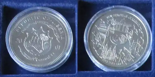 5 Dollar Nickel Münze Liberia 2001 Einführung Euro, Wahrzeichen der EU (156715)