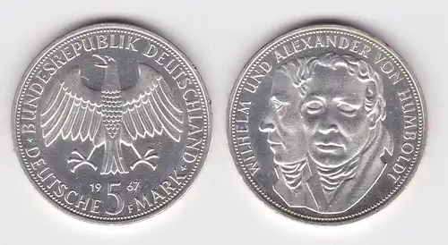 5 Mark Silber Münze Deutschland Gebrüder Humboldt 1967 F PP (157637)