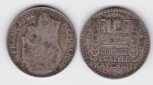 10 Franc Silber Münze Frankreich 1931 (152233)