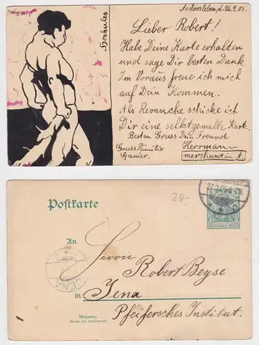 04142 Ganzsachen Postkarte Künstler Ak Herkules Aschersleben 1905