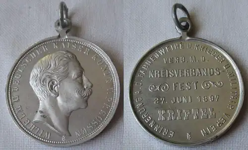 seltene Medaille Erinnerung a. Fahnenweihe Militärverein Kriftel 1897 (125111)