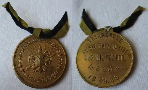 seltene Medaille Erinnerung a. Fahnenweihe Militärverein Gesna 2.9.1888 (126128)