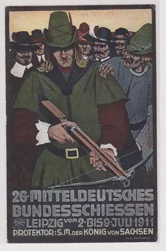 28525 Anlaß Ak 26.Mitteldeutschen Bundesschießen Leipzig 1911