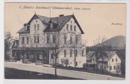 23753 Ak Stimmersdorf böhmische Schweiz C.Hütels Gasthaus 1928