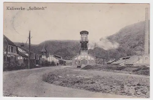 58414 Ak Kaliwerke "Sollstedt" Förderturm 1914