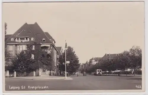 69251 Foto Ak Leipzig Kronprinzstrasse mit Verkehr 1934