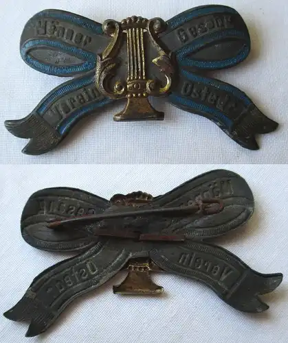 altes Blech Abzeichen Männer Gesangverein Ostedt (Uelzen) um 1910 (134551)
