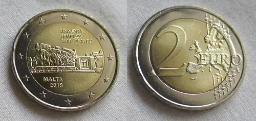 2 Euro Gedenkmünze Malta 2018 Mnajdra Temples Stgl. (158636)