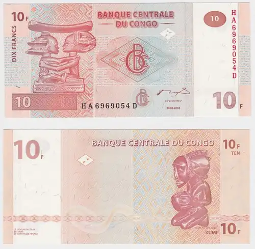 10 Franc Banknote Banque Centrale du Congo 2003 (159089)