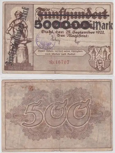 500000 Mark Banknote Inflation Stadt Suhl 1923 Überdruck (159493)