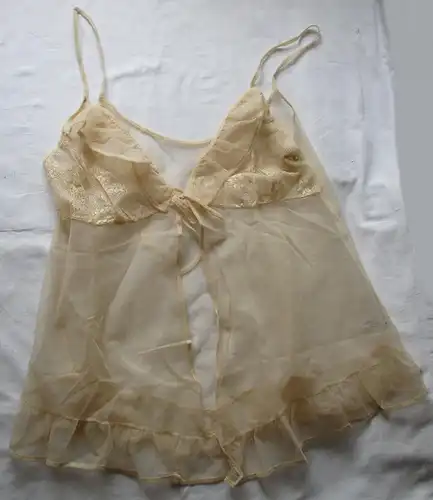 DDR Dessous sexy Negligee beige Spitze Größe m88 Marke Graziella (159816)