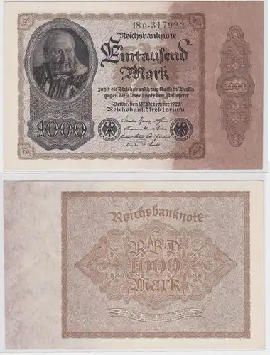 1000 Mark Banknote Deutsches Reich 15.12.1922 Rosenberg 81 b (159461)